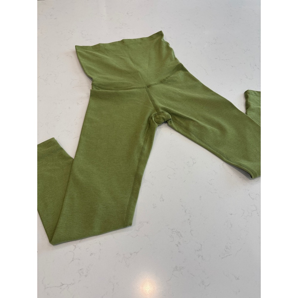 Beyond Yoga Beyond the Bump Maternity Leggings Sprout Green Heather Size S 23"